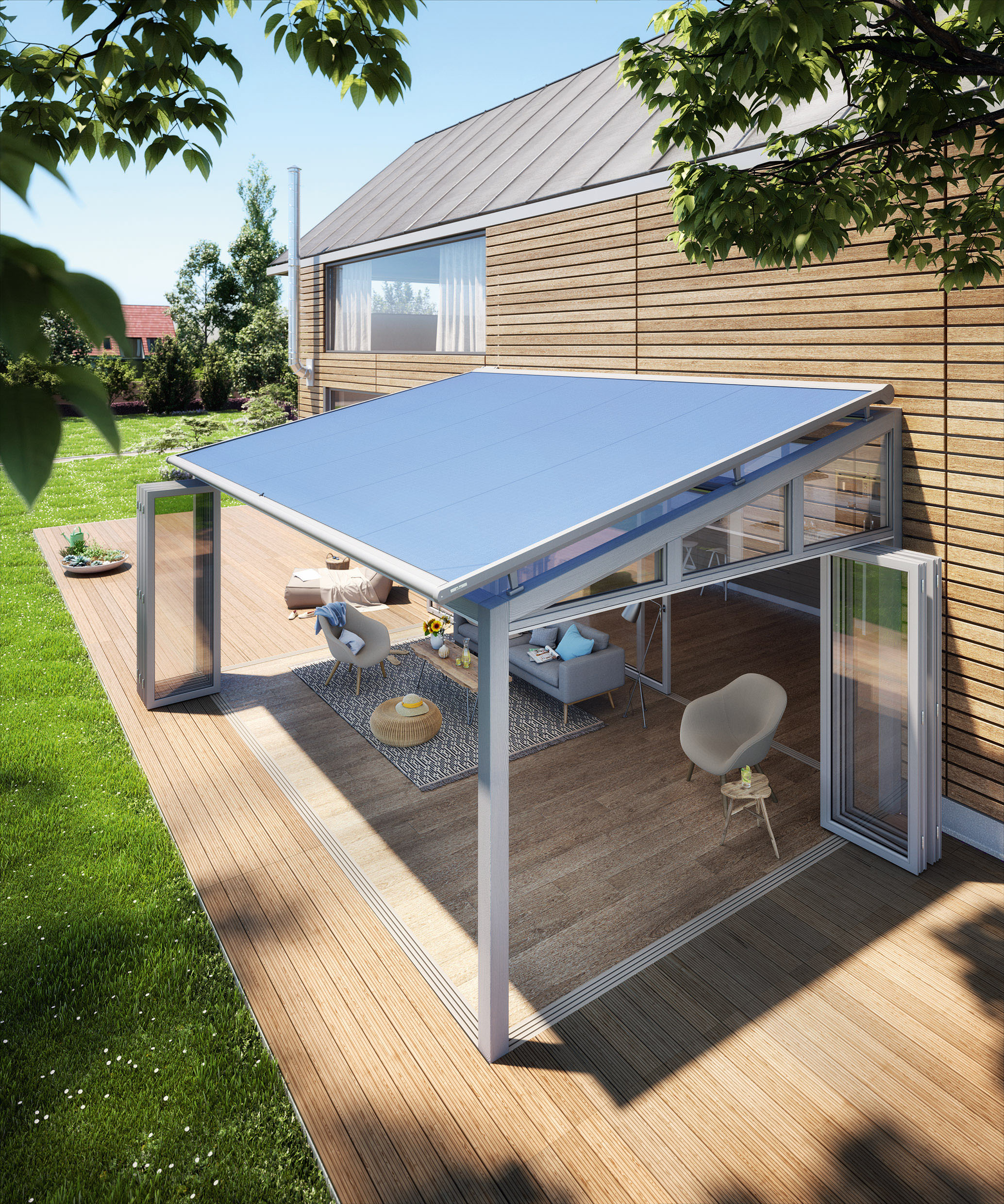 Автоматические навесы к дому