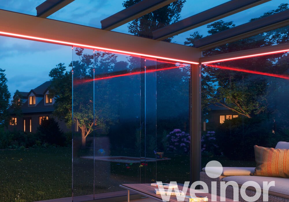 Patio roof weinor Terrazza Originale with LED light bar