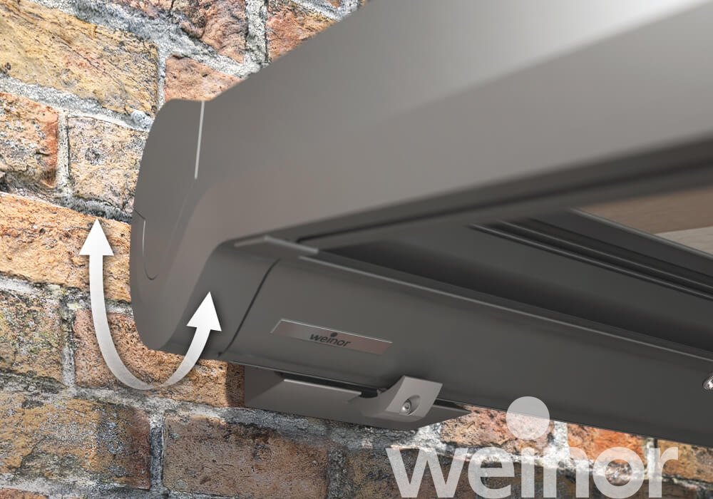 Plaza Viva - the weinor textile pergola awning Close up