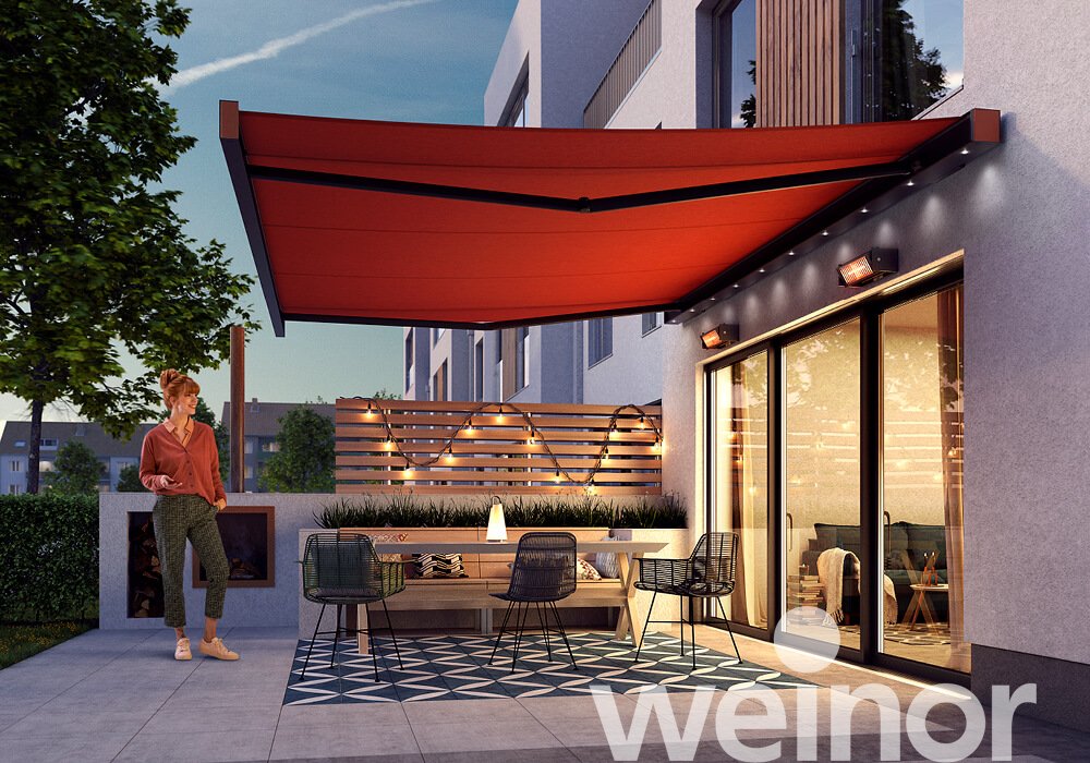 Cassette awning weinor Smaila with LED spotlights