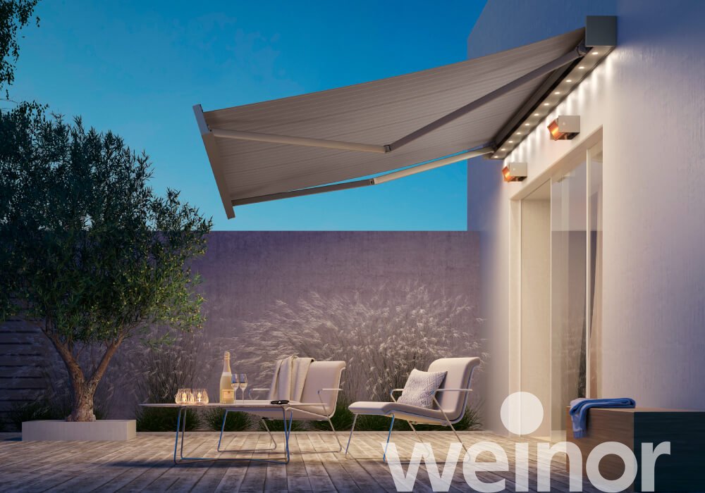 Awning weinor Kubata with integrated LED