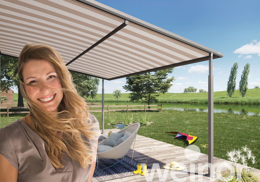 Plaza Viva - the weinor textile pergola awning without LED light bar
