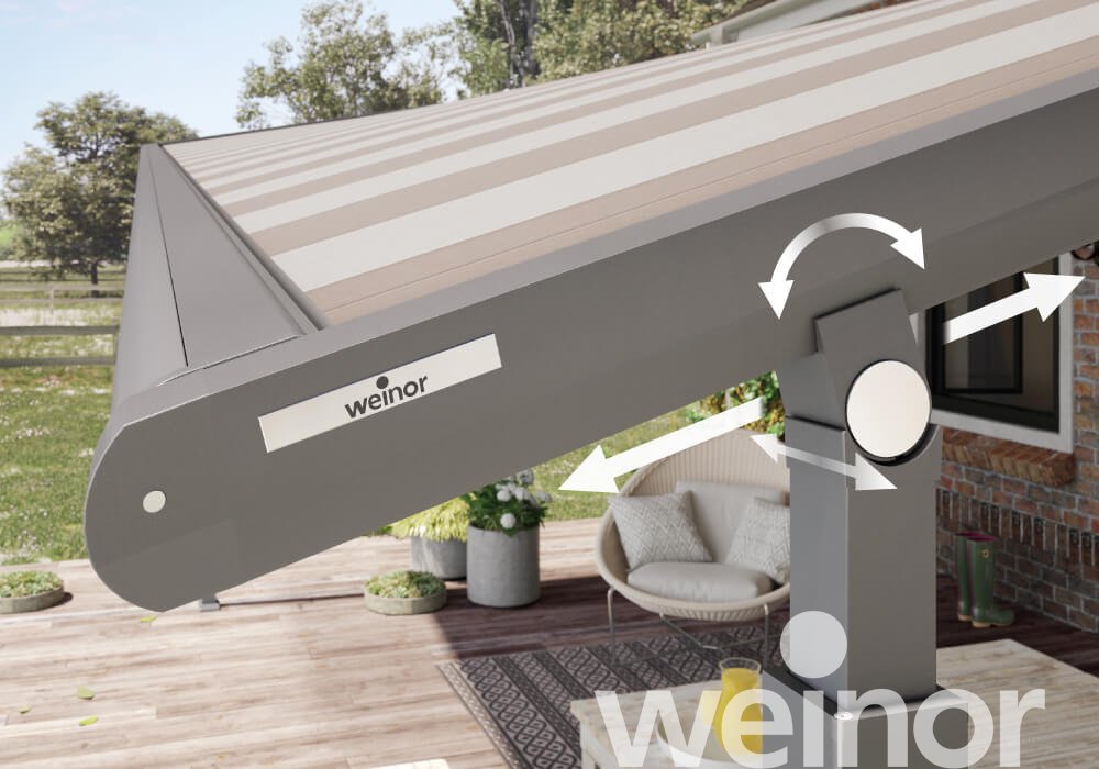 Plaza Viva - the weinor textile pergola awning Close up