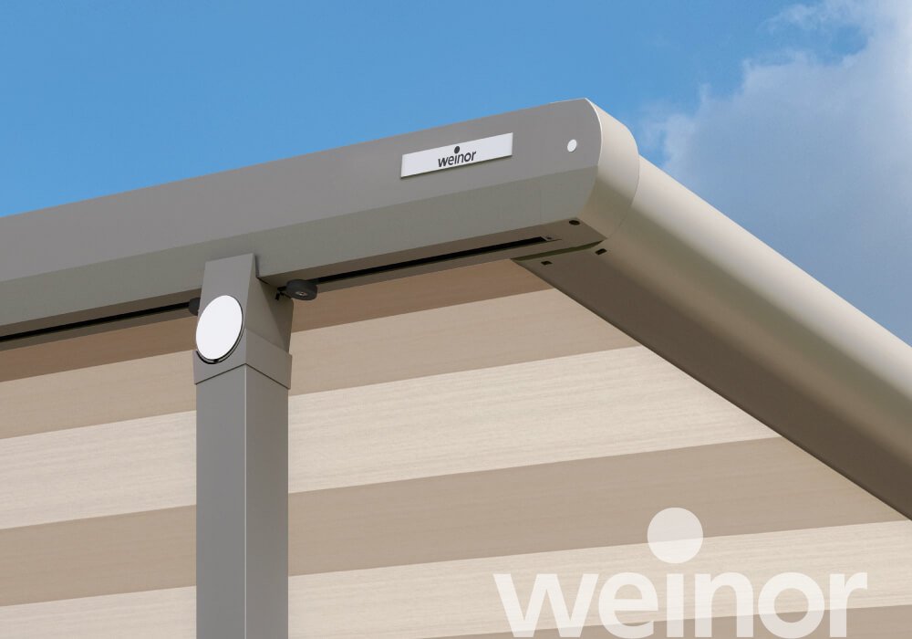 Plaza Viva - the weinor textile pergola awning Close up