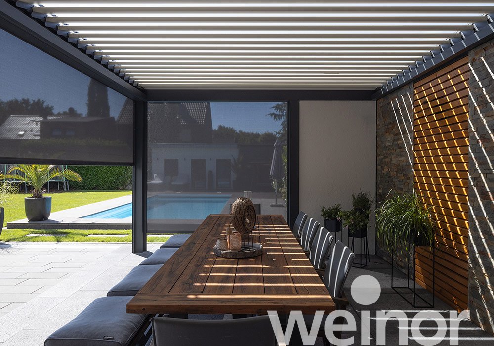 Erkelenz: weather-protected outdoor seating by the pool  