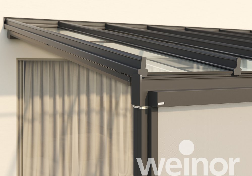 Glass patio roof weinor Terrazza Sempra Close up