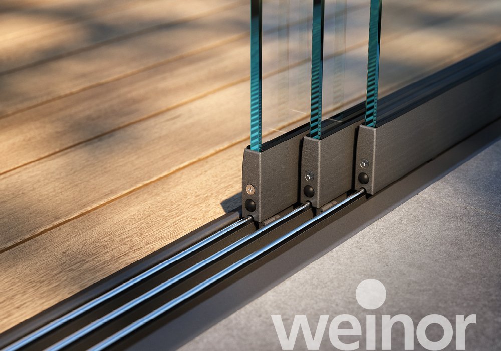 weinor w17 easy full glass sliding door Close Up
