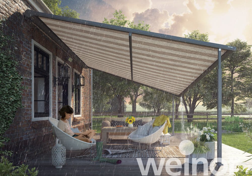 Plaza Viva - the weinor textile pergola awning with LED light bar