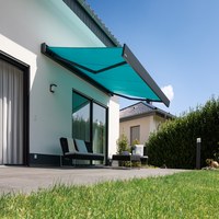 Folding arm awnings