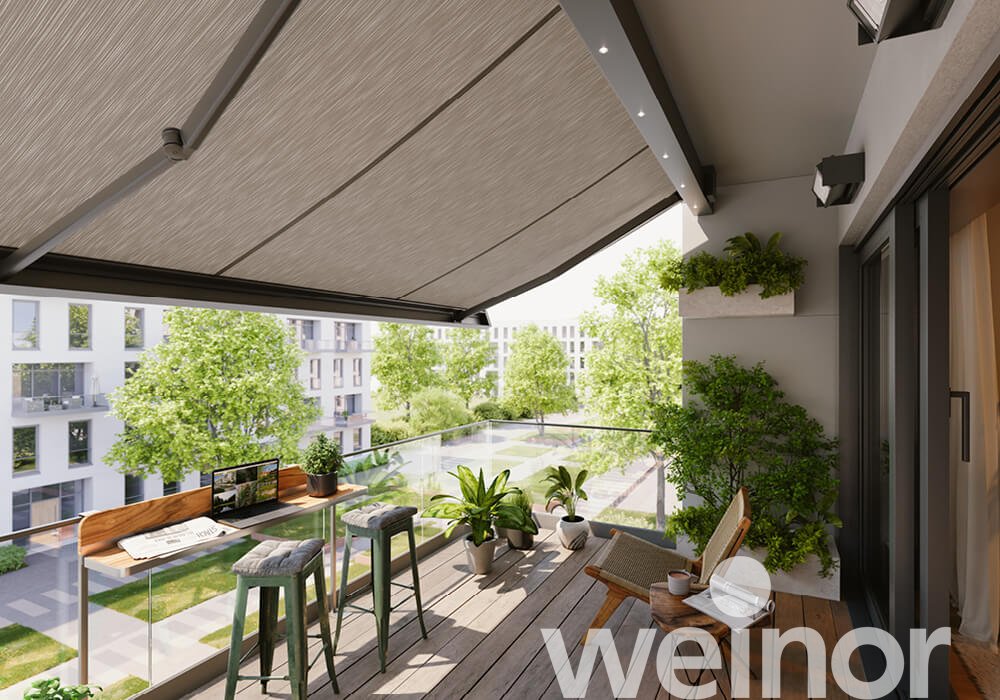 Cassette awning weinor Smaila with LED spotlights