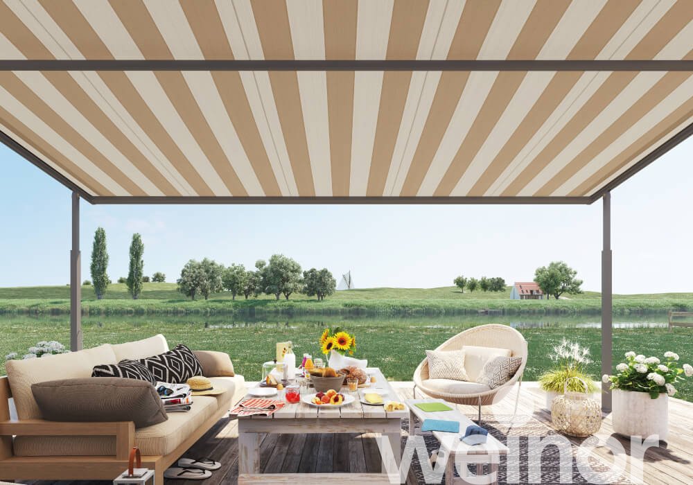 Plaza Viva - the weinor textile pergola awning without LED light bar