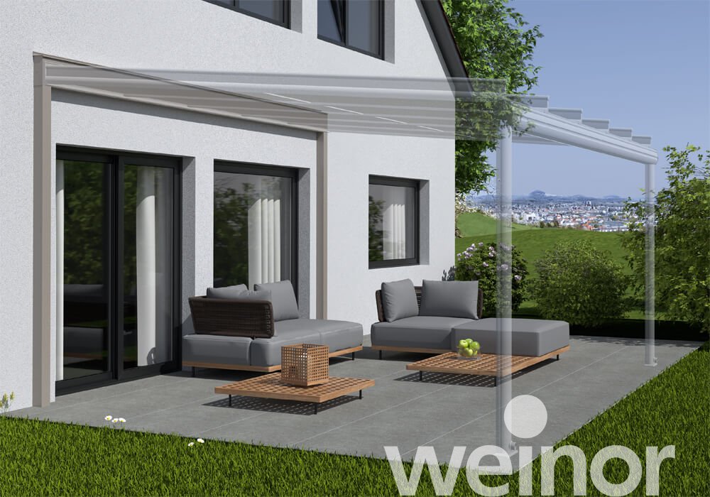 Supporting Wall Connection Frame and weinor Terrazza Originale with Supporting Wall Connection Frame