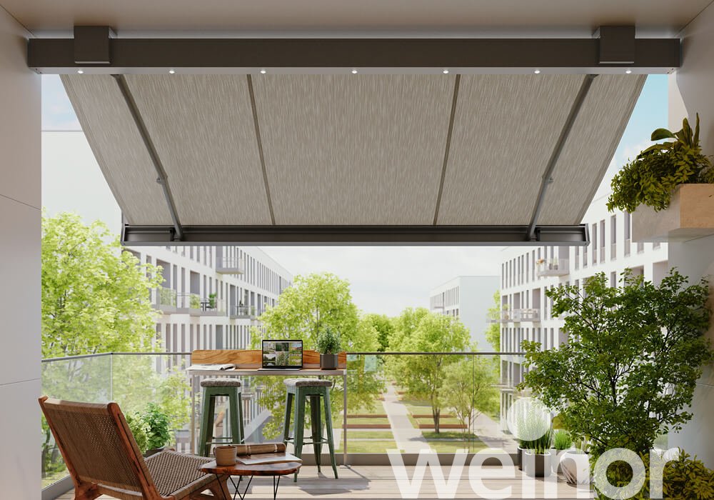 Cassette awning weinor Smaila with LED spotlights