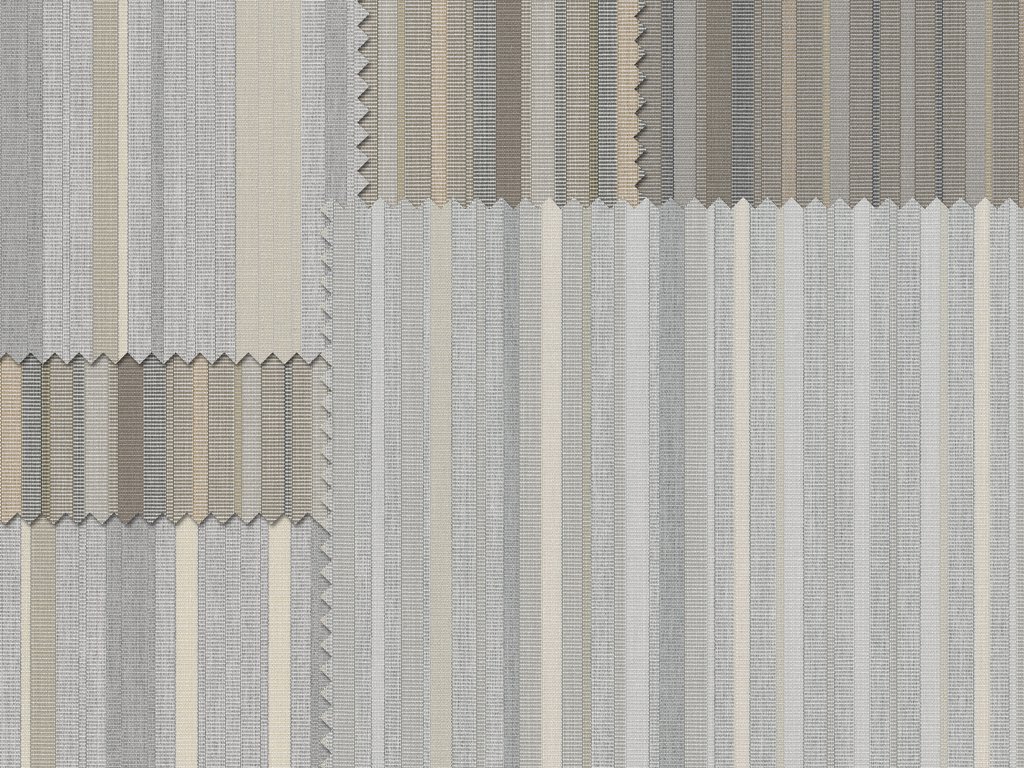 Textured fabric in shades of grey with a grid pattern and varying light and dark sections.