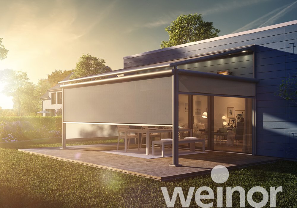 Plaza Viva - the weinor textile pergola awning with VertiTex II