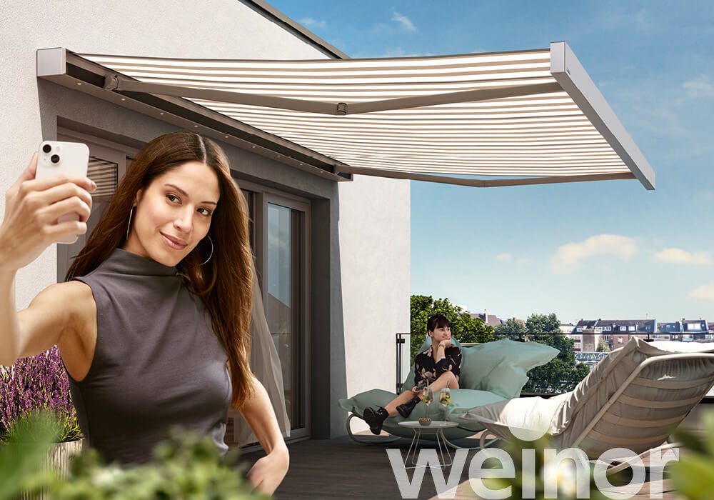 Cassette awning weinor Smaila with LED spotlights