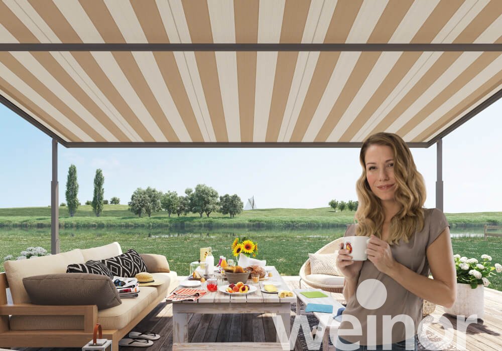 Plaza Viva - the weinor textile pergola awning without LED light bar
