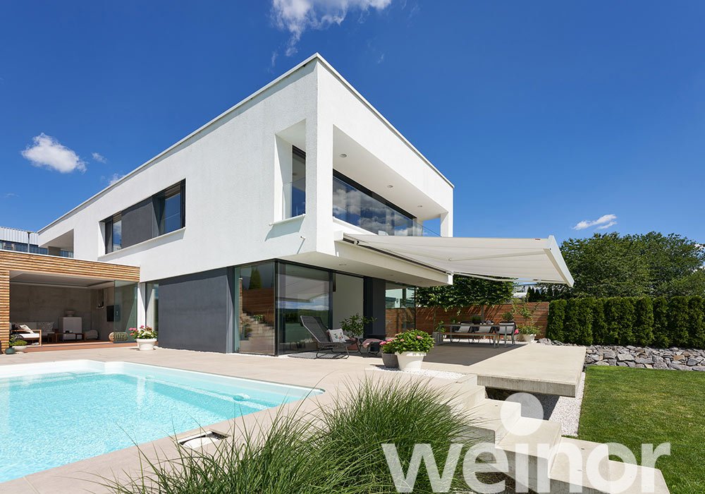 Chemnitz: weinor Kubata patio awning on architect's house 