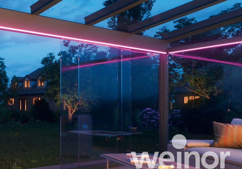 Patio roof weinor Terrazza Originale with LED light bar