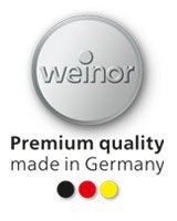 Logo featuring a circular shape with text and a colour scheme of black, red, and yellow.