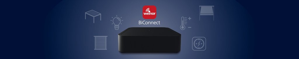 Black rectangular box with a logo above, surrounded by faint outlines of various objects on a blue background.