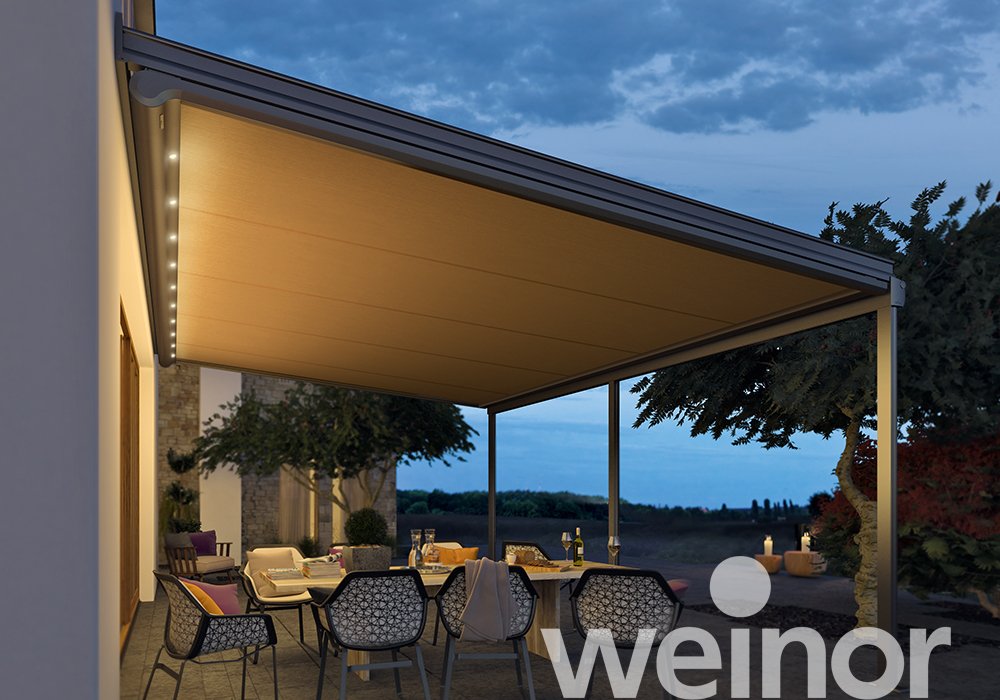 Conservatory awning weinor Sottezza With LED spotlights