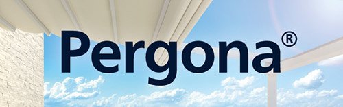 Logo of Pergona against a bright blue sky with clouds, featuring a modern and clean design.