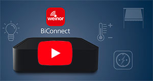 Display of a BiConnect box with a youtube play button